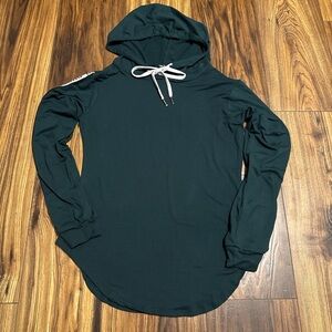 Dark Green Pullover Hoodie with “Superior”stripes on sleeve
